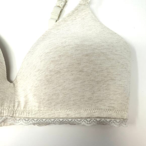 Aerie Wireless Lace Full Coverage Bra In Heathered Off White Size 36D - Picture 4 of 8